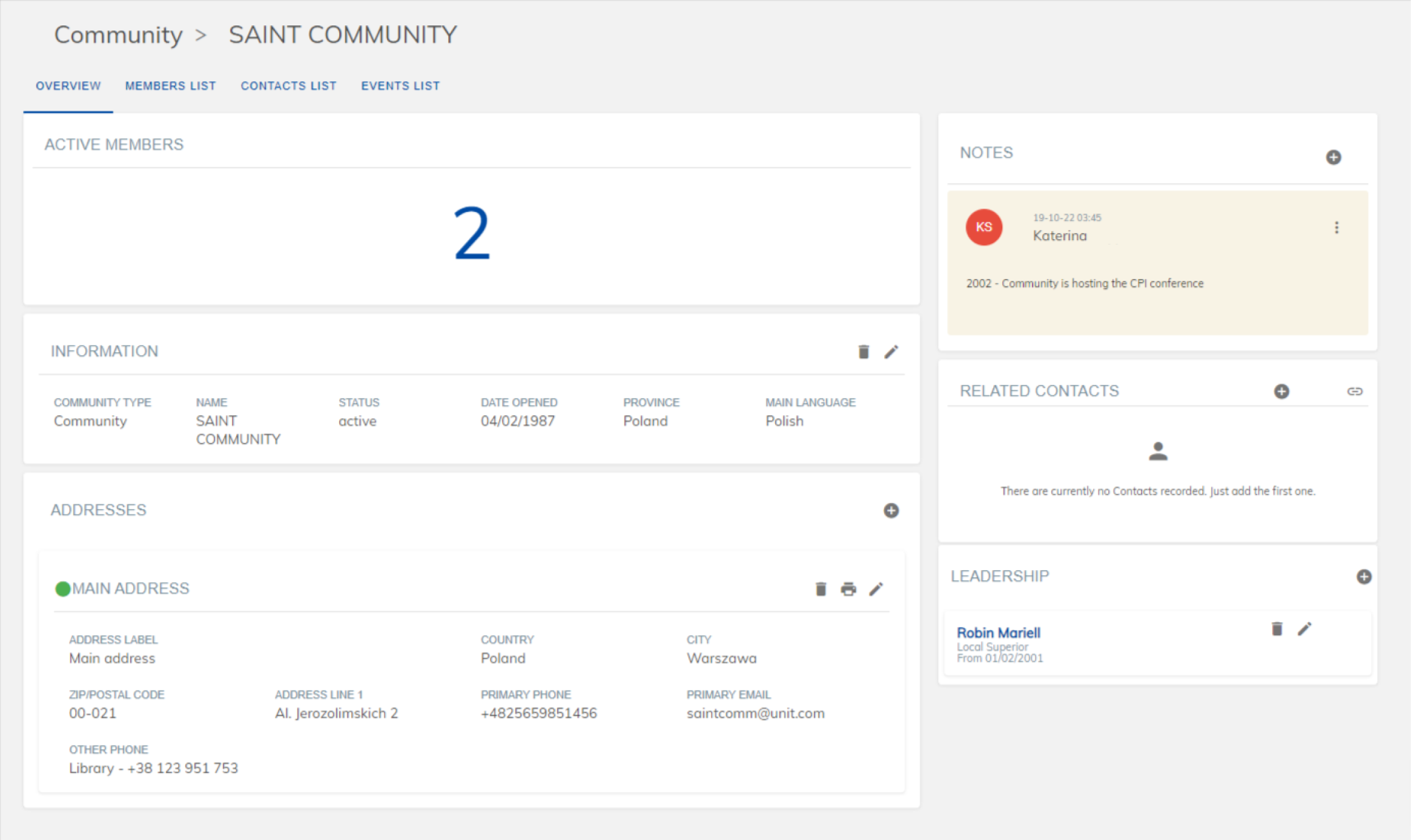 Congregation Cloud Dashboard Feature 11