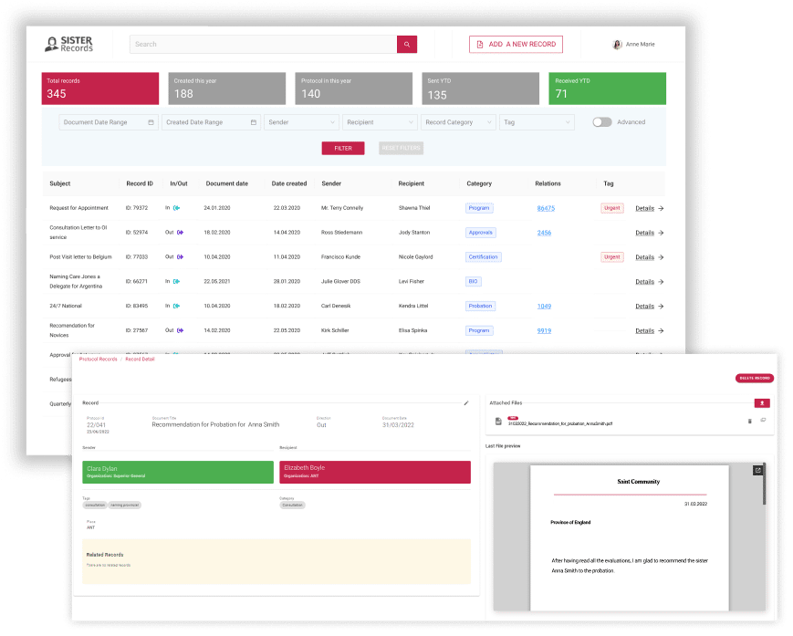 Event Chronicle - Community Management for Religious Congregations